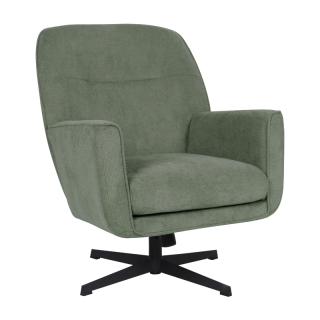 Rotated armchair Fylliana Rachel in green fabric color, size 76x80x91,5cm