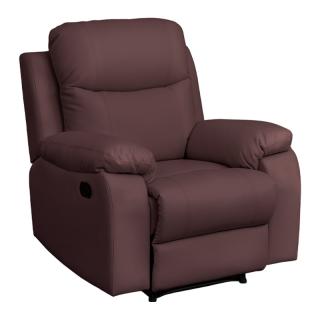 Reclining armchair Fylliana Chicago in mocha PU frabric, size 97*90*100