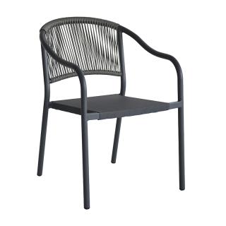 Outdoor chair Fylliana Dakar in grey color ,size 57x63x80cm