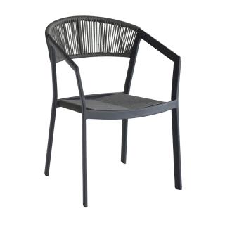 Outdoor chair Fylliana Djenne in grey color ,size 57x61x81cm