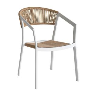 Outdoor chair Fylliana Djenne in white color ,size 57x61x81cm