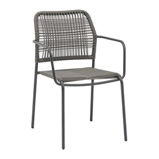 Outdoor Arm chair Fylliana Leana in grey color 56x59x80cm