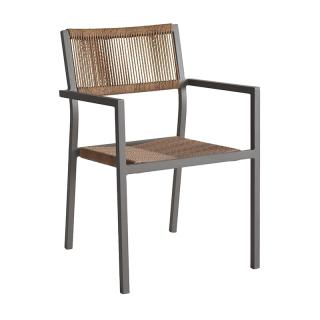 Outdoor chair Fylliana Lesoto in grey color ,size 57x61x83cm