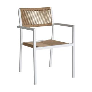 Outdoor chair Fylliana Lesoto in white color ,size 57x61x83cm