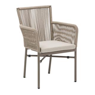 Outdoor armchair Fylliana Mariel in brown color 56x60x83cm