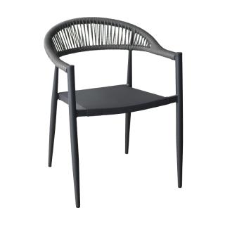 Outdoor chair Fylliana Senegal in grey color ,size 56x60x78cm