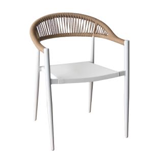 Outdoor chair Fylliana Senegal in white color ,size 56x60x78cm