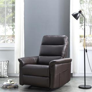 Reclining-rocking armchair Fylliana in brown PU fabric, size 87*95*100cm