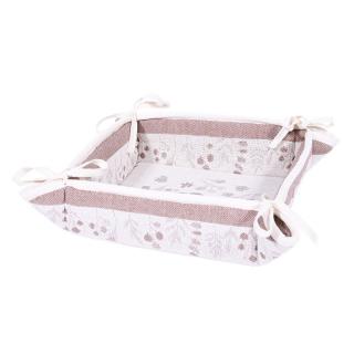 Bread basket Jacquard in cream color with flower, size 36*36cm
