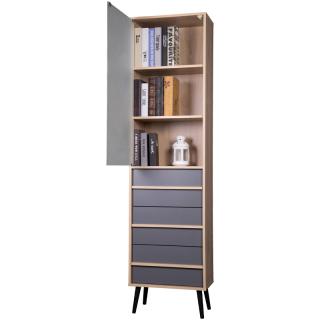 Book Shelf Fylliana Industry in sonoma-grey color ,size 50*29.5*190