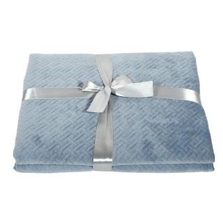 Cloth blanket Fylliana in blue velvet color, size 140*160cm