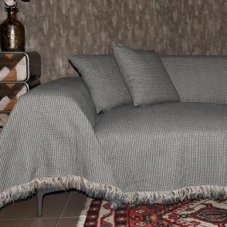 Sofa cover Fylliana Cubes in beige-raf color, size 180x300cm