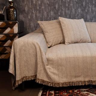 Sofa cover Fylliana Wave in beige color, size 180x300cm