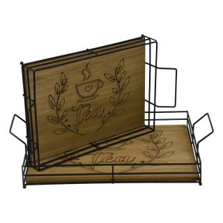 Set of 2 trays Fylliana 550 in nature color ,size 41x25x8 + 36x21x7,5cm