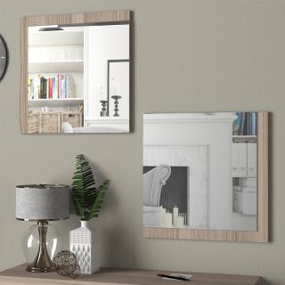 Two wall mirrors set Fylliana Charles in grey oak color. size 60*60cm