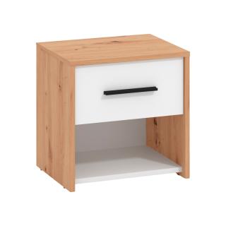 Bedside table Varadero 2NO1F in artisan oak-white color ,size 42x33x42cm