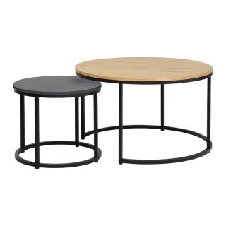Set of 2 coffee tables Fylliana in sonoma color, 75x75x48cm