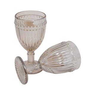 Set Fylliana of six wine glasses with stripes and amber luster