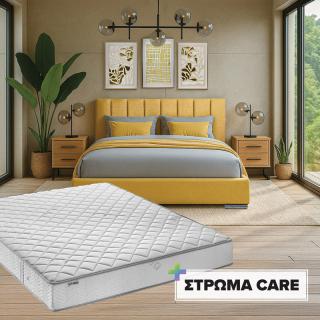DOUBLE BED Udine IN MUSTARD COLOR SIZE 175x214x115cm + MATREESS Care 160x200