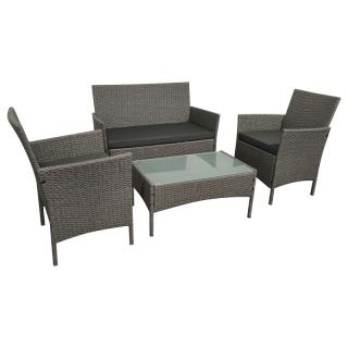 4 Pieces garden furniture set Fylliana Kama in grey color