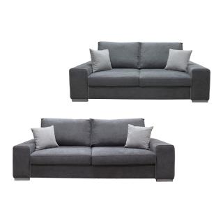 Set Fylliana Toulouse with two and three seater couches in grey and dark grey color
