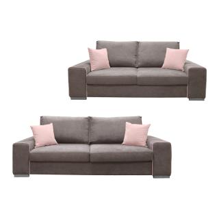 Set Fylliana Toulouse with two and three seater couches in brown and pink color