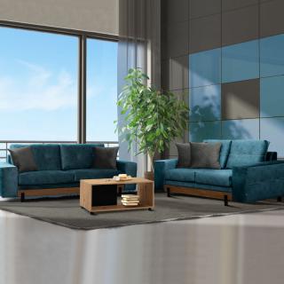Set 2 seater + 3 seater sofa Fylliana Murcia navy blue-gray color, size 280*220