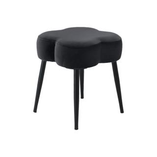 Stool Fylliana 232009 in black color with black metal legs ,size 36x36x40cm