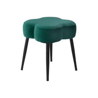 Stool Fylliana 232009 in cypress green color with black metal legs ,size 36x36x40cm
