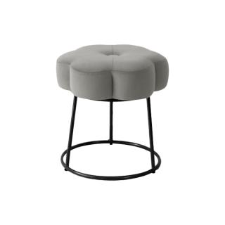 Stool Fylliana 232011 in light grey color with metal base ,size 38x38x39cm