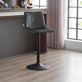Bar chair Fylliana 1020 olive fabric color with black metal base ,size 43x48x112,5cm