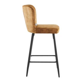 Bar chair Fylliana 2036 tobacco fabric color with black metal base ,size 51x54x94cm