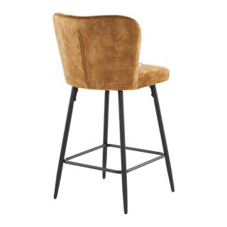 Bar chair Fylliana 2036 tobacco fabric color with black metal base ,size 51x54x94cm