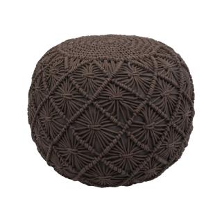 ΣΚΑΜΠΩ-ΠΟΥΦ ΣΤΡΟΓΓΥΛΟ Fylliana Crochet CAMEL ΧΡΩΜΑ 45x45x35
