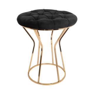 Round Stool Lithos in metal frame with black fabric ,size 40x50cm