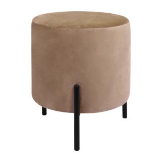 Round Stool Fylliana Lux in beige-brown color ,size 33x33x38cm