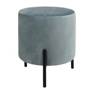 Round Stool Fylliana Lux in ocean blue color ,size 33x33x38cm