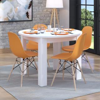 Round dinning table Fylliana ANCONA white 109x109x76,5cm