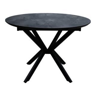 Round dinning openable table Fylliana Rote 110 in iron mat color ,size 110(+35)x75cm