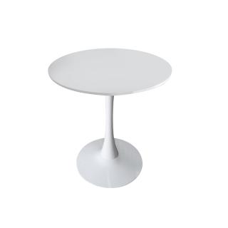 Round dinner table Fylliana Margaret in white color ,diam 60x74cm