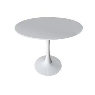 Round dinner table Fylliana Margaret in white color ,diam 80x74cm