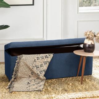 Opening stool with storage space in blue color, size 130*50*46