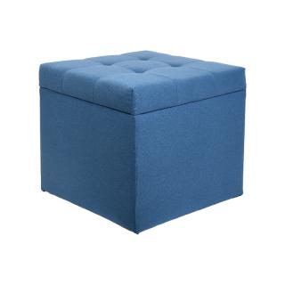 Opening stool with storage space in blue color, size 50*50*46