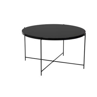 Corner metallic table Fylliana with glass, size 70cm