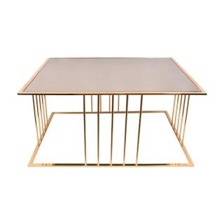Middle coffee table Ronda in metal frame with bronze glass top 94x74x45cm