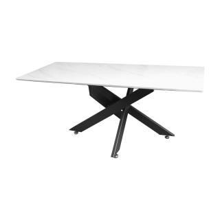 Coffee table Fylliana 17B with ceramic table top in white color ,size 120x60x46cm