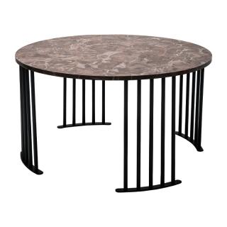 Round coffee table Fylliana 767 in grey marble color 90*49