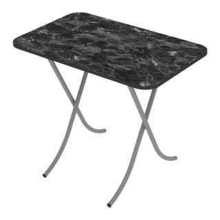 Furnished table Fylliana in black marble color, size 90*60*70cm