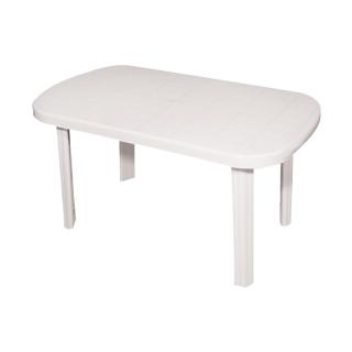 Plastic table Fylliana venezia in white color, size 140x85x70cm