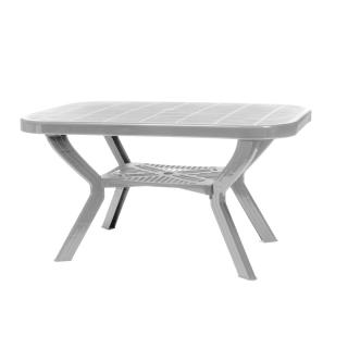Plastic table Fylliana Venezia in white color, size 140x85x70cm